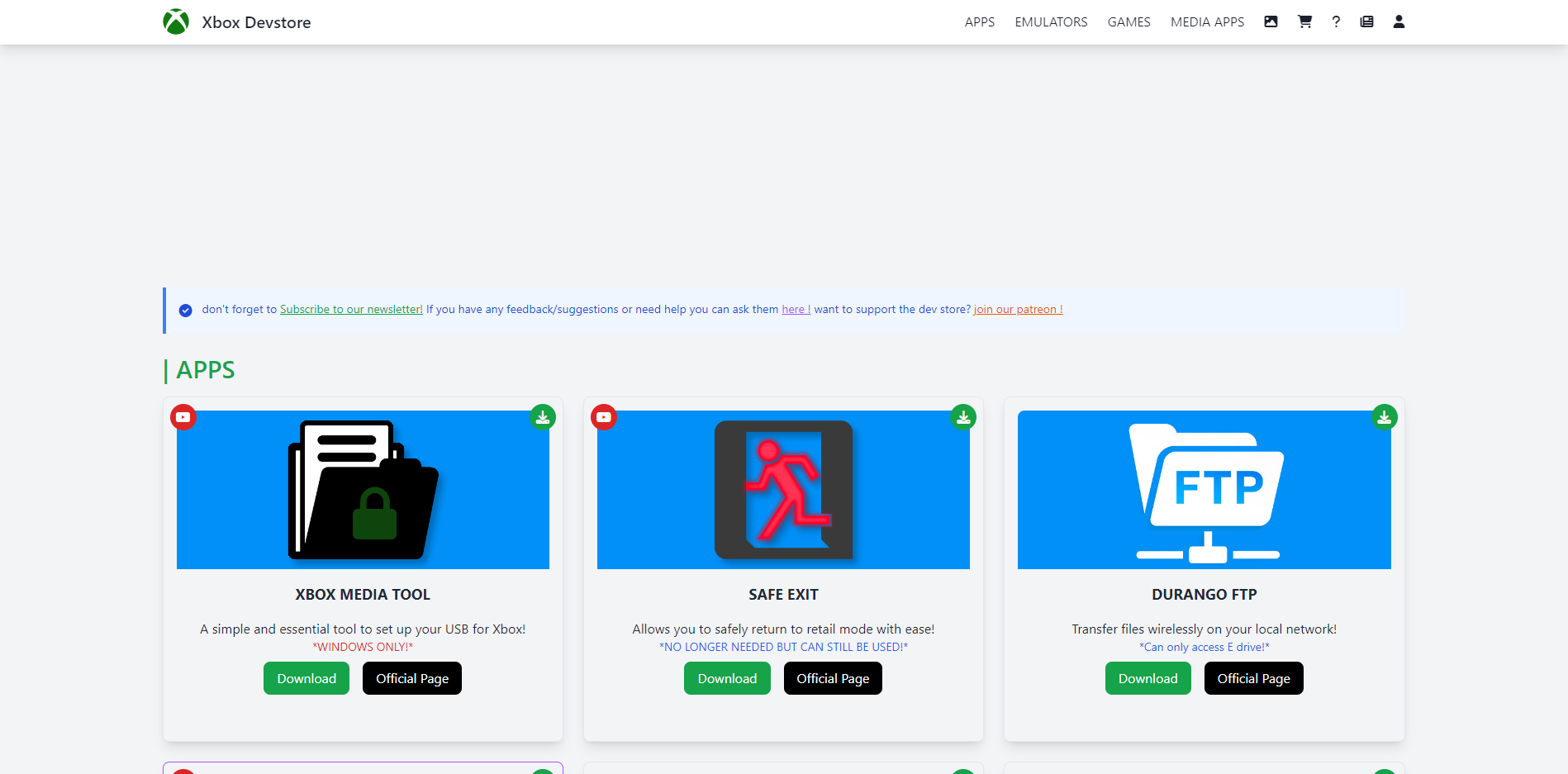 Xbox dev Store